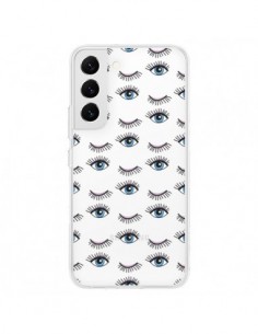 Coque Samsung Galaxy S22 5G Eyes Oeil Yeux Bleus Mosaïque...
