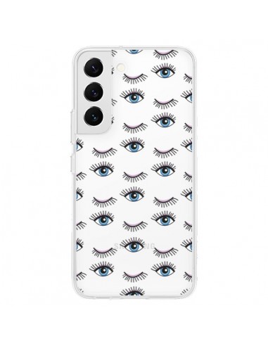 Coque Samsung Galaxy S22 5G Eyes Oeil Yeux Bleus Mosaïque Transparente -  Léa Clément