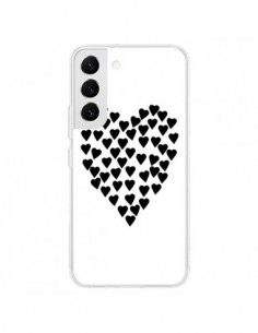 Coque Samsung Galaxy S22 5G Coeur en coeurs noirs -...