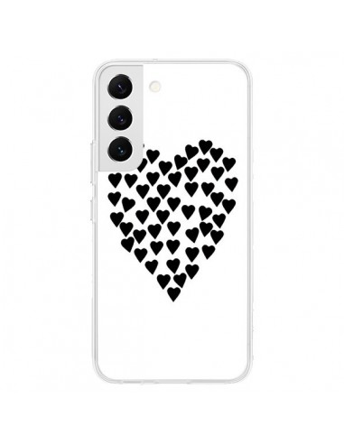 Coque Samsung Galaxy S22 5G Coeur en coeurs noirs - Project M