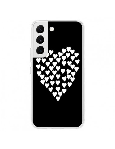 Coque Samsung Galaxy S22 5G Coeur en coeurs blancs - Project M