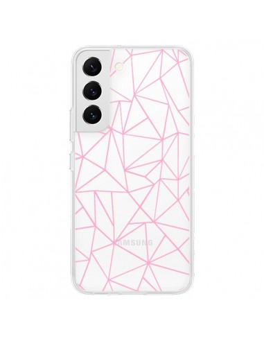 Coque Samsung Galaxy S22 5G Lignes Triangle Rose Transparente - Project M