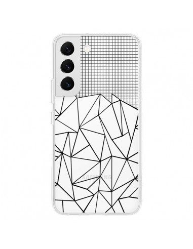 Coque Samsung Galaxy S22 5G Lignes Grille Grid Abstract Noir Transparente - Project M