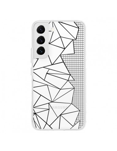 Coque Samsung Galaxy S22 5G Lignes Grilles Side Grid Abstract Noir Transparente - Project M