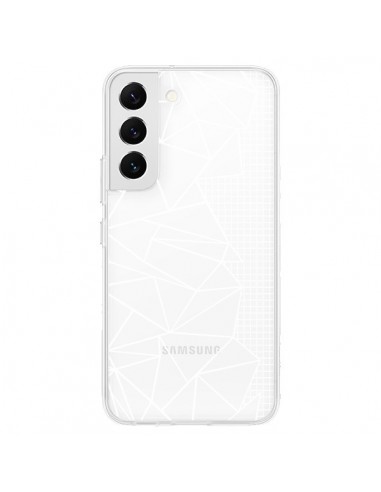 Coque Samsung Galaxy S22 5G Lignes Grilles Side Grid Abstract Blanc Transparente - Project M