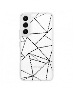 Coque Samsung Galaxy S22 5G Lignes Points Abstract Noir...
