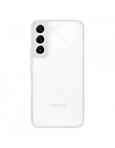 Coque Samsung Galaxy S22 5G Lignes Points Abstract Blanc Transparente - Project M