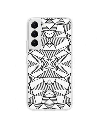 Coque Samsung Galaxy S22 5G Lignes Miroir Grilles Triangles Grid Abstract Noir Transparente - Project M