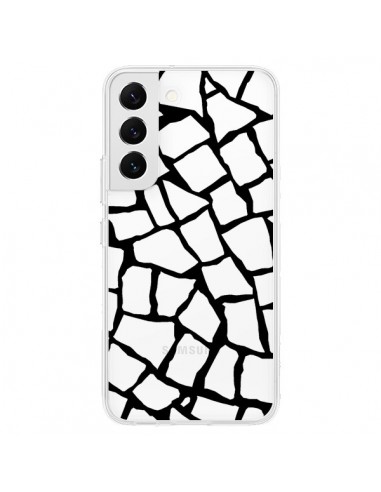 Coque Samsung Galaxy S22 5G Girafe Mosaïque Noir Transparente - Project M