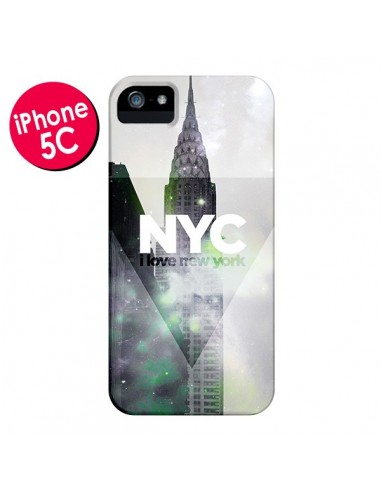 Coque I Love New York City Gris Violet Vert pour iPhone 5C - Javier Martinez