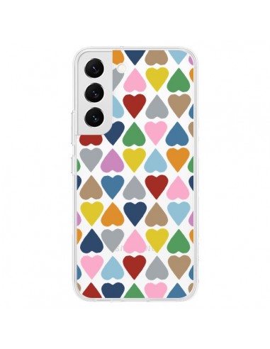 Coque Samsung Galaxy S22 5G Coeurs Heart Couleur Transparente - Project M