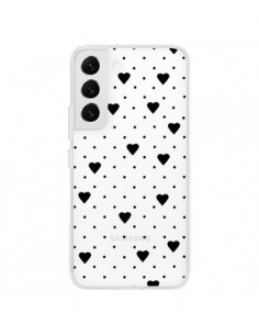 Coque Samsung Galaxy S22 5G Point Coeur Noir Pin Point...
