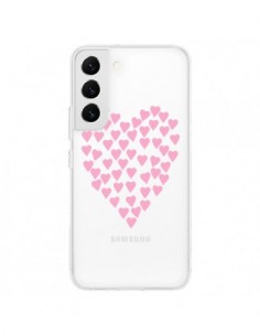 Coque Samsung Galaxy S22 5G Coeurs Heart Love Rose Pink...