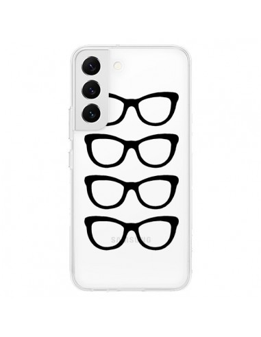 Coque Samsung Galaxy S22 5G Sunglasses Lunettes Soleil Noir Transparente - Project M