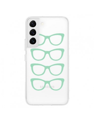 Coque Samsung Galaxy S22 5G Sunglasses Lunettes Soleil Mint Bleu Vert Transparente - Project M