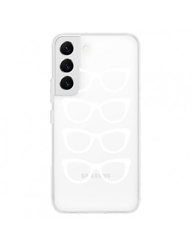 Coque Samsung Galaxy S22 5G Sunglasses Lunettes Soleil Blanc Transparente - Project M