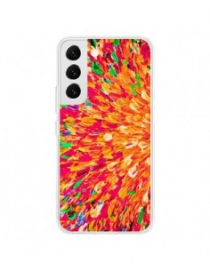Coque Samsung Galaxy S22 5G Fleurs Oranges Neon Splash -...