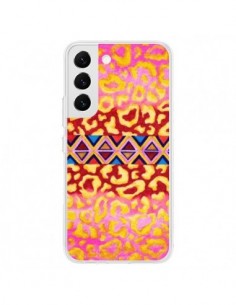 Coque Samsung Galaxy S22 5G Tribal Leopard Rose - Ebi...