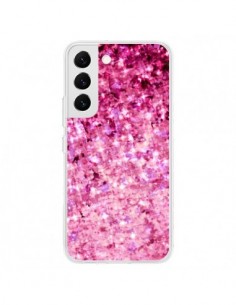 Coque Samsung Galaxy S22 5G Romance Me Paillettes Roses -...
