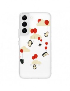 Coque Samsung Galaxy S22 5G Pingouin Ciel Ballons...