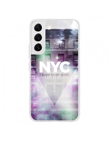 Coque Samsung Galaxy S22 5G I Love New York City Violet Vert - Javier Martinez