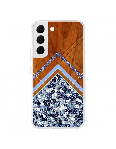 Coque Samsung Galaxy S22 5G Sequin Geometry Bois Azteque Aztec Tribal - Jenny Mhairi