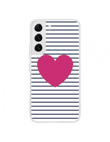 Coque Samsung Galaxy S22 5G Coeur Traits Marin - Jonathan Perez