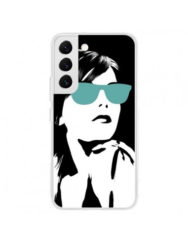 Coque Samsung Galaxy S22 5G Fille Lunettes Bleues - Jonathan Perez