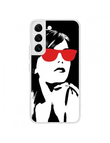 Coque Samsung Galaxy S22 5G Fille Lunettes Rouges - Jonathan Perez