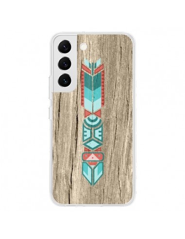 Coque Samsung Galaxy S22 5G Totem Tribal Azteque Bois Wood - Jonathan Perez