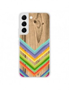 Coque Samsung Galaxy S22 5G Tribal Azteque Bois Wood -...