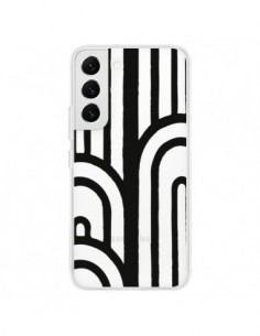 Coque Samsung Galaxy S22 5G Geometric Noir Transparente -...