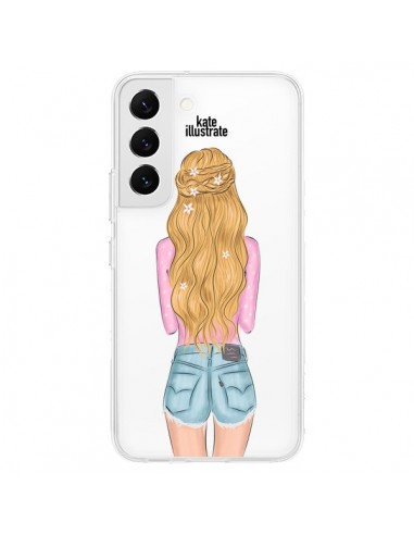 Coque Samsung Galaxy S22 5G Blonde Don't Care Transparente - kateillustrate