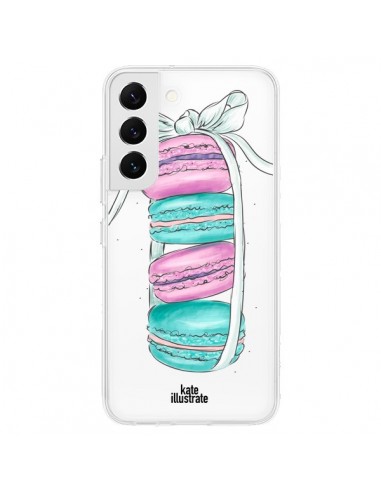 Coque Samsung Galaxy S22 5G Macarons Pink Mint Rose Transparente - kateillustrate