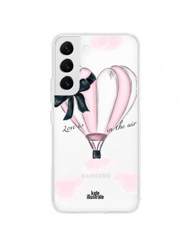 Coque Samsung Galaxy S22 5G Love is in the Air Love Montgolfier Transparente - kateillustrate