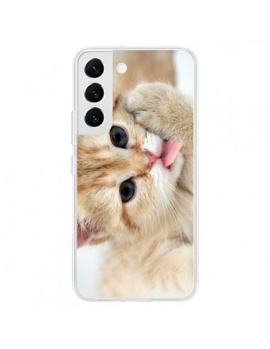 Coque Samsung Galaxy S22 5G Chat Cat Tongue - Laetitia