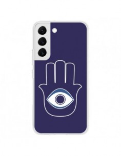 Coque Samsung Galaxy S22 5G Main de Fatma Oeil Bleu -...