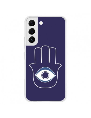 Coque Samsung Galaxy S22 5G Main de Fatma Oeil Bleu - Laetitia