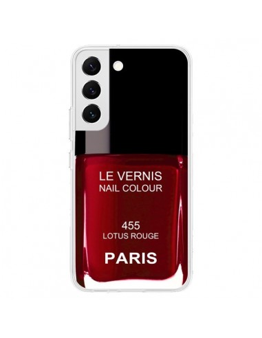 Coque Samsung Galaxy S22 5G Vernis Paris Lotus Rouge - Laetitia