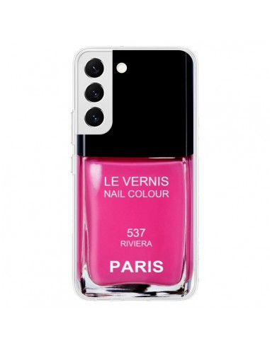 Coque Samsung Galaxy S22 5G Vernis Paris Riviera Rose - Laetitia
