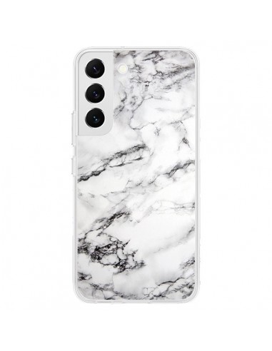 Coque Samsung Galaxy S22 5G Marbre Marble Blanc White - Laetitia