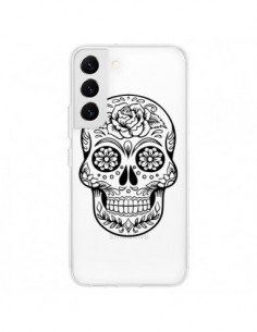 Coque Samsung Galaxy S22 5G Tête de Mort Mexicaine Noir...