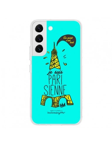 Coque Samsung Galaxy S22 5G Je suis Parisienne La Tour Eiffel Bleu - Leellouebrigitte