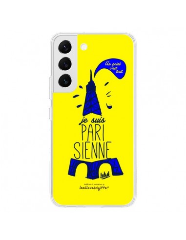 Coque Samsung Galaxy S22 5G Je suis Parisienne La Tour Eiffel Jaune - Leellouebrigitte