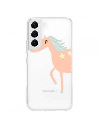 Coque Samsung Galaxy S22 5G Licorne Unicorn Rose Transparente - Petit Griffin