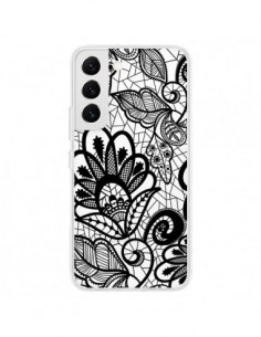 Coque Samsung Galaxy S22 5G Lace Fleur Flower Noir...