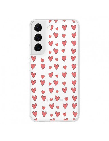 Coque Samsung Galaxy S22 5G Coeurs Heart Love Amour Rouge Transparente - Petit Griffin