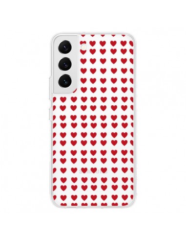Coque Samsung Galaxy S22 5G Coeurs Heart Love Amour Red Transparente - Petit Griffin