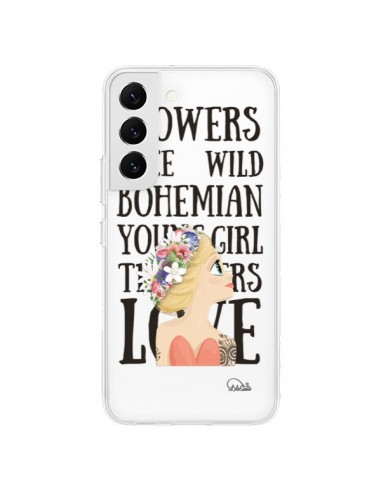 Coque Samsung Galaxy S22 5G Flowers Love Transparente - Lolo Santo