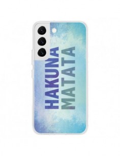 Coque Samsung Galaxy S22 5G Hakuna Matata Roi Lion Bleu -...